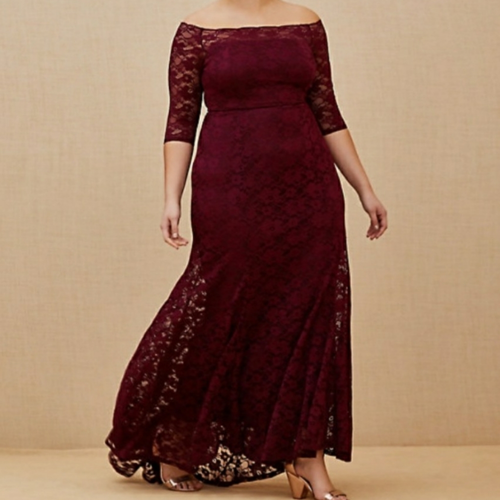 Nwt Torrid lace off the shoulder formal maxi dress size 10